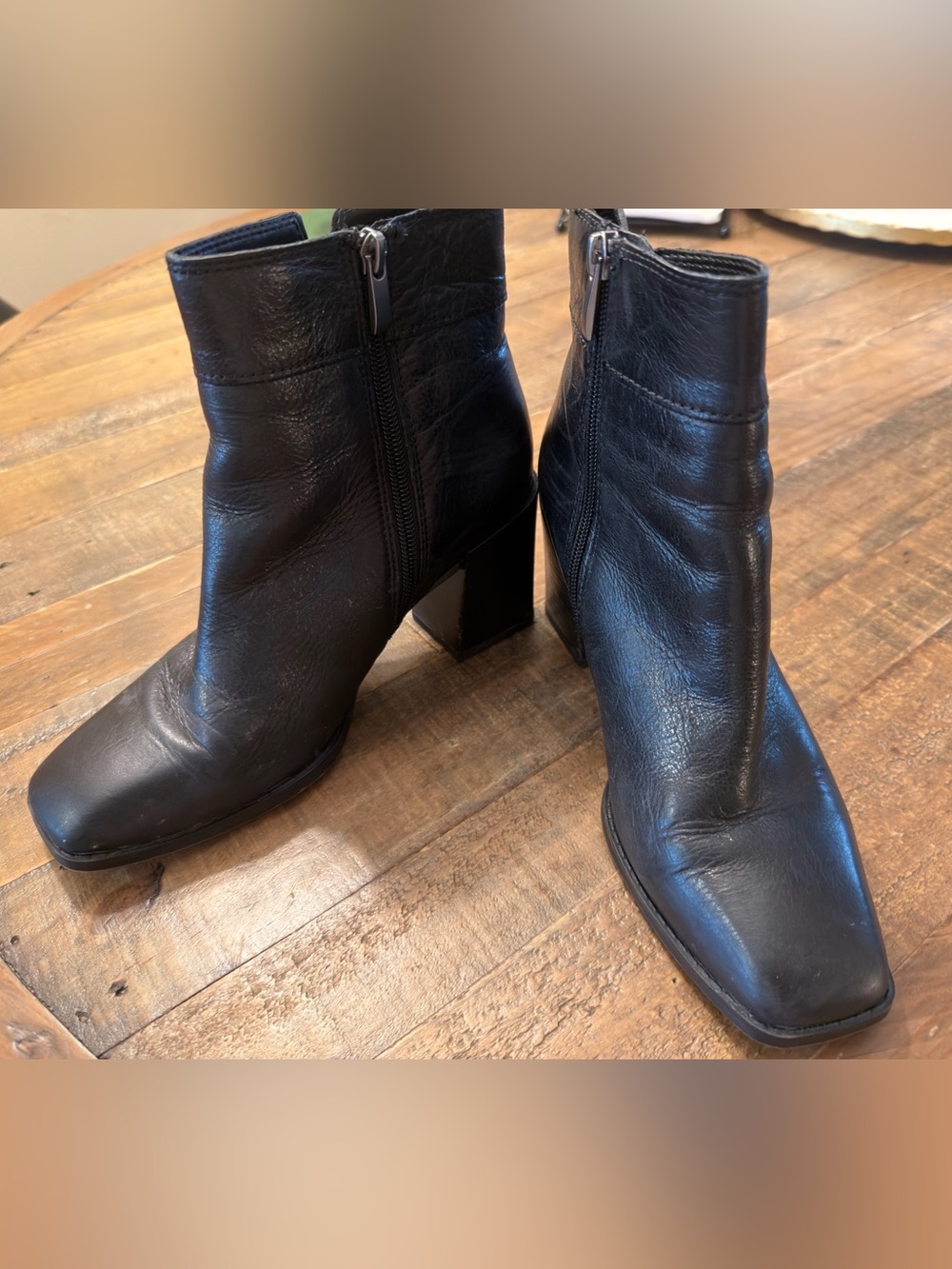 Franco Sarto Black Leather Ankle Boots Sz 8